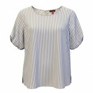 Vince Camuto Blue and White Dolman Sleeve Blouse